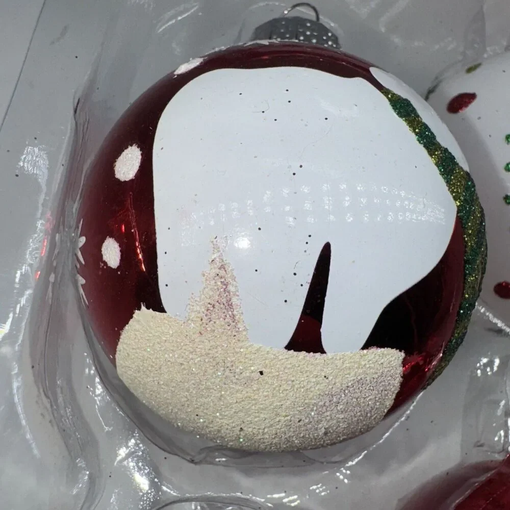 4 Glass Ball Christmas Tree Ornaments 2.5